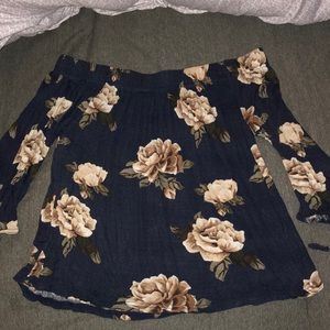 Off the shoulder floral shirt